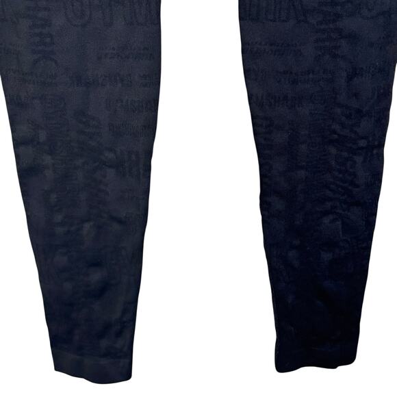 Gymshark Small Vision Jacquard Leggings Mid-Rise Wicking Seamless Stretch Black - Picture 6 of 8